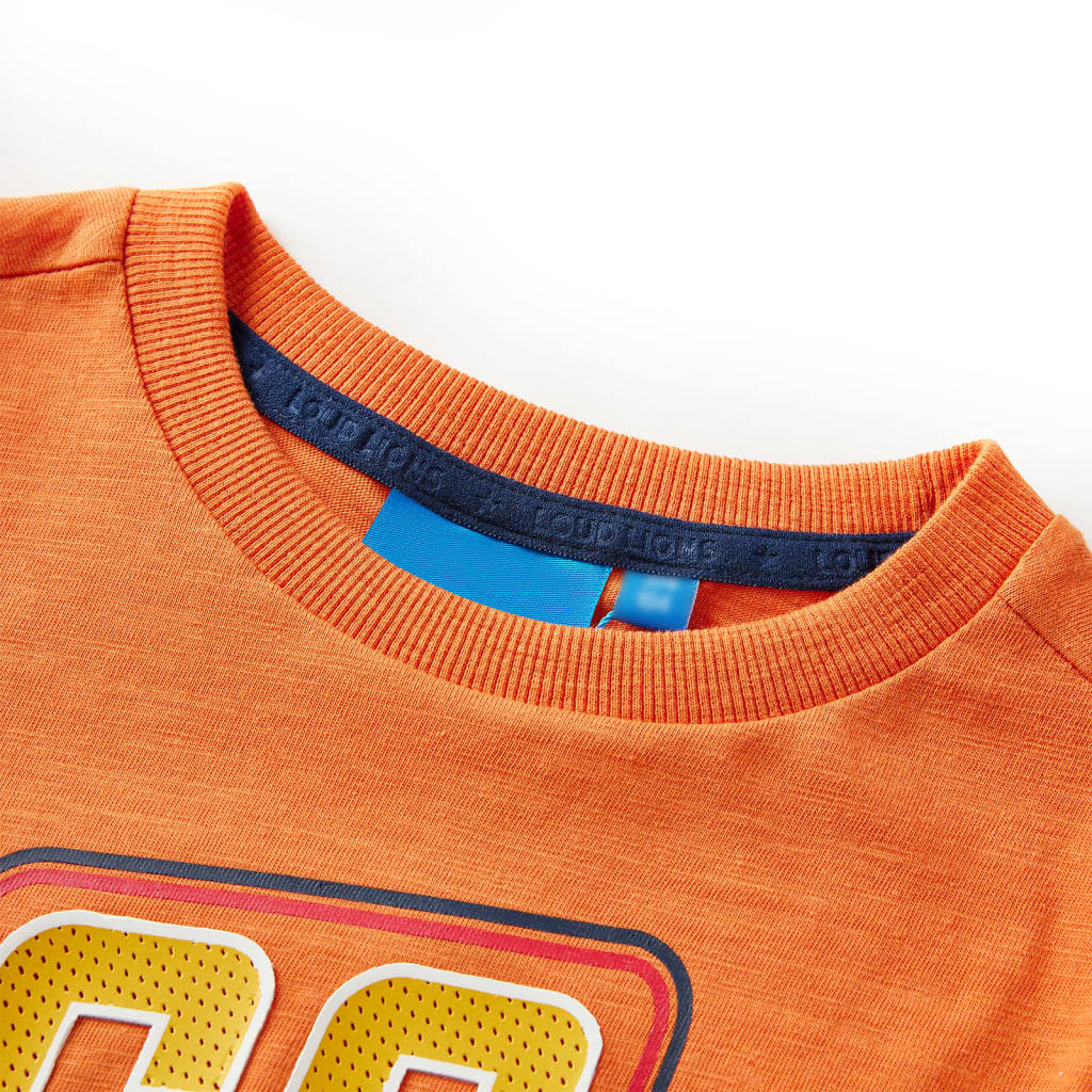 Langærmet T-shirt til børn str. 116 cm orange