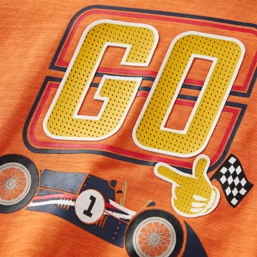 Langærmet T-shirt til børn str. 116 cm orange