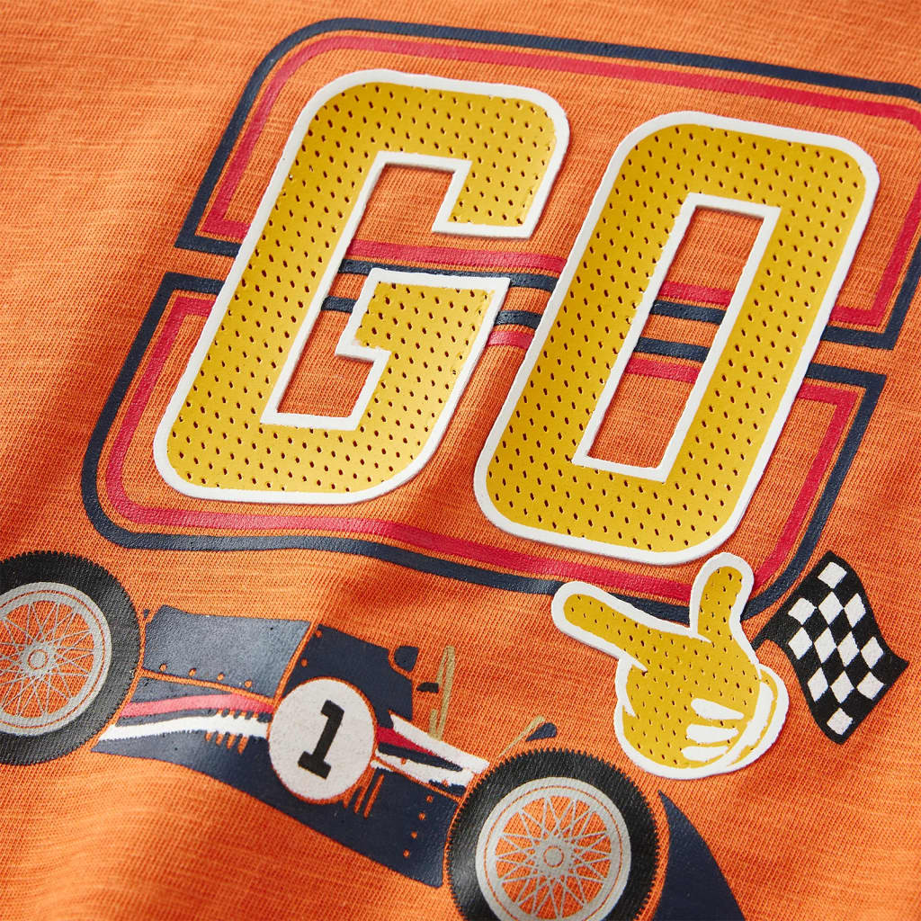 Langærmet T-shirt til børn str. 128 cm orange