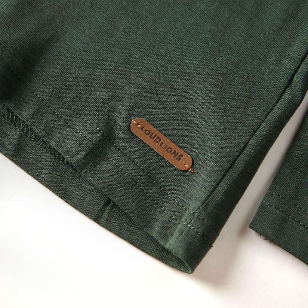 Langærmet T-shirt til børn str. 104 cm mørkegrøn