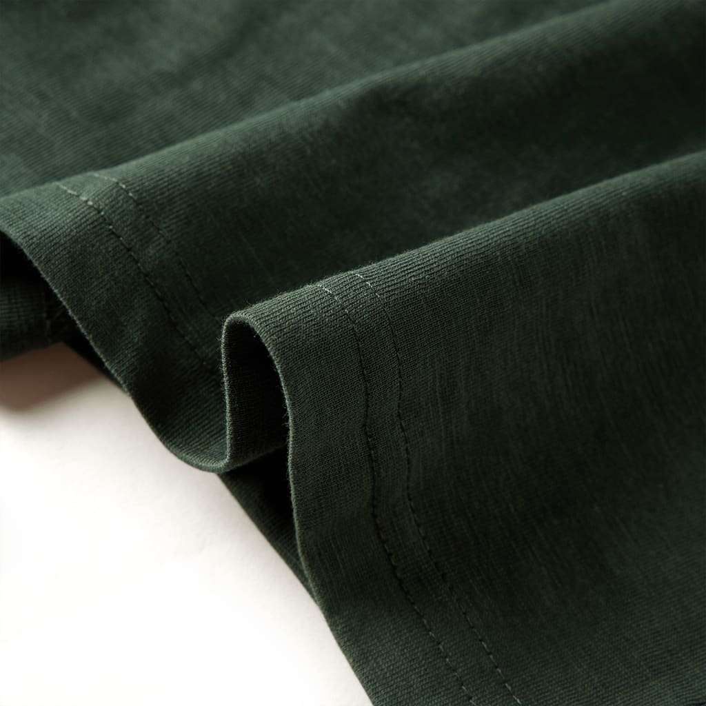 Langærmet T-shirt til børn str. 104 cm mørkegrøn