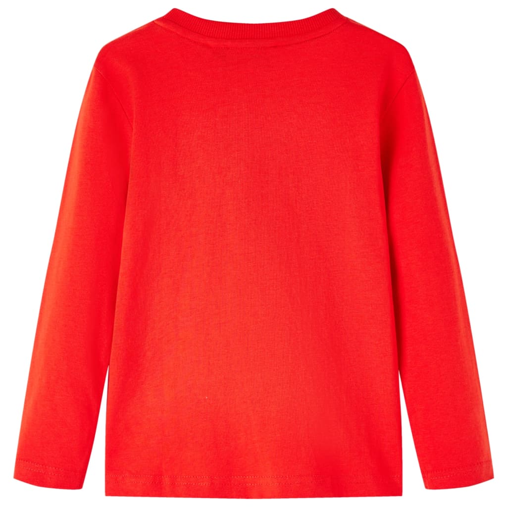 Langærmet T-shirt til børn str. 116 rød