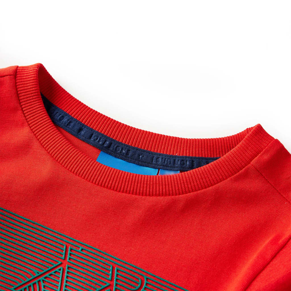 Langærmet T-shirt til børn str. 116 rød