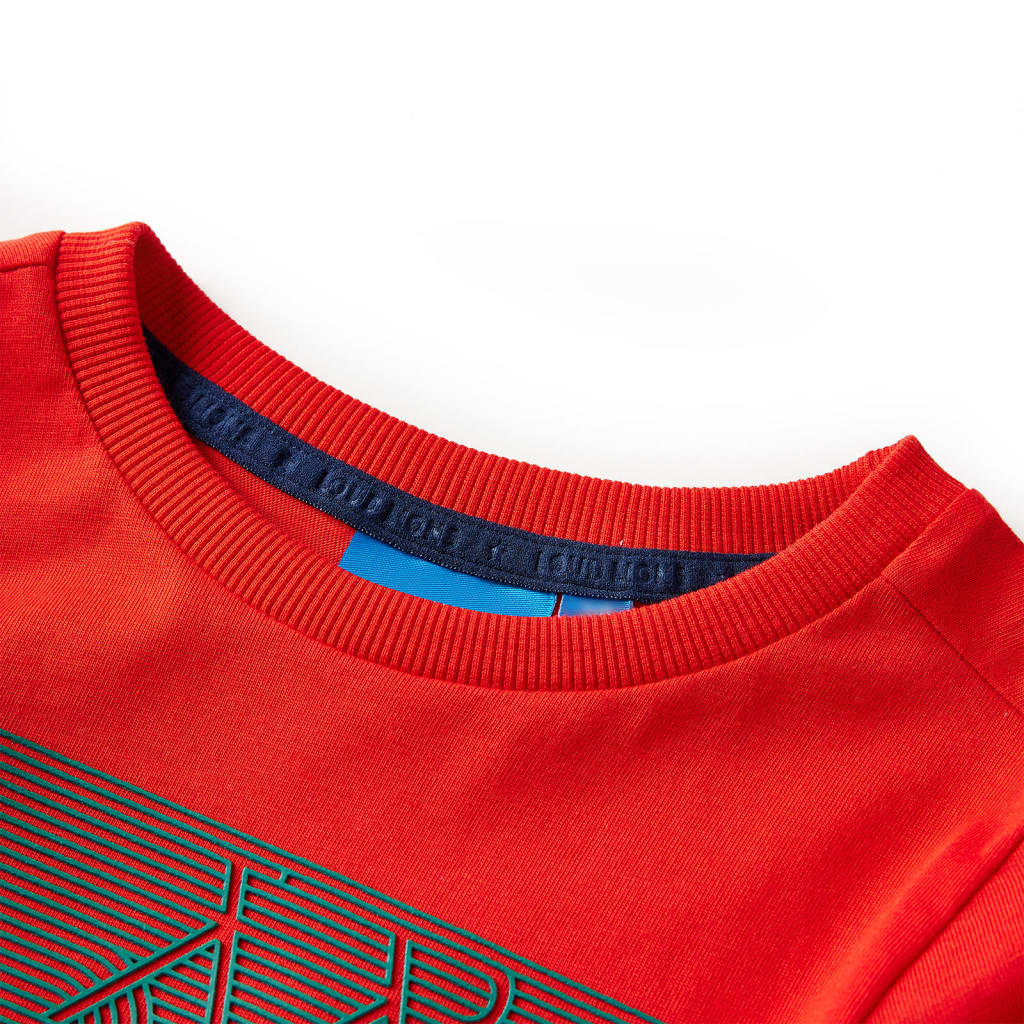 Langærmet T-shirt til børn str. 128 rød