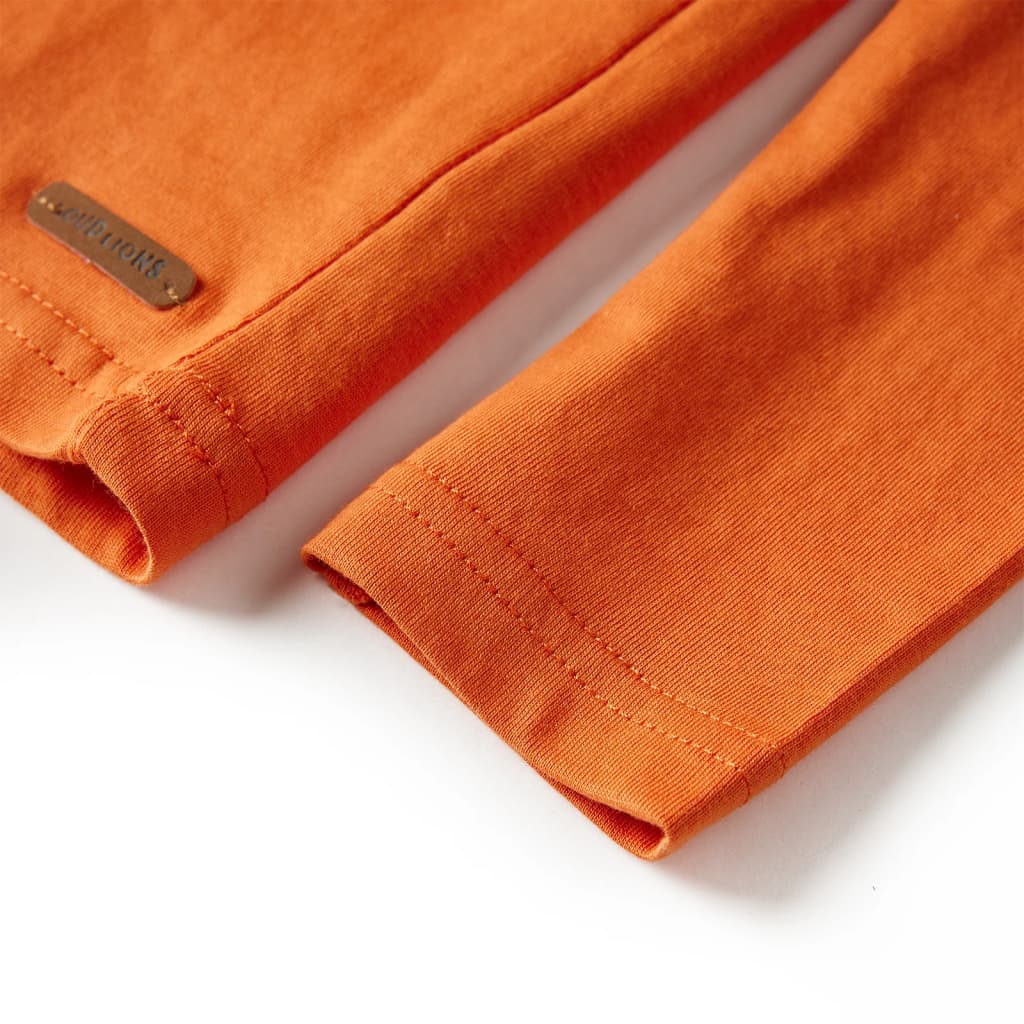 Langærmet T-shirt til børn str. 116 cm orange