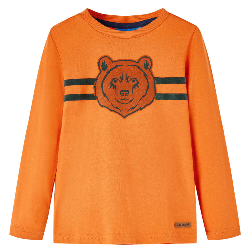 Langærmet T-shirt til børn str. 128 cm orange