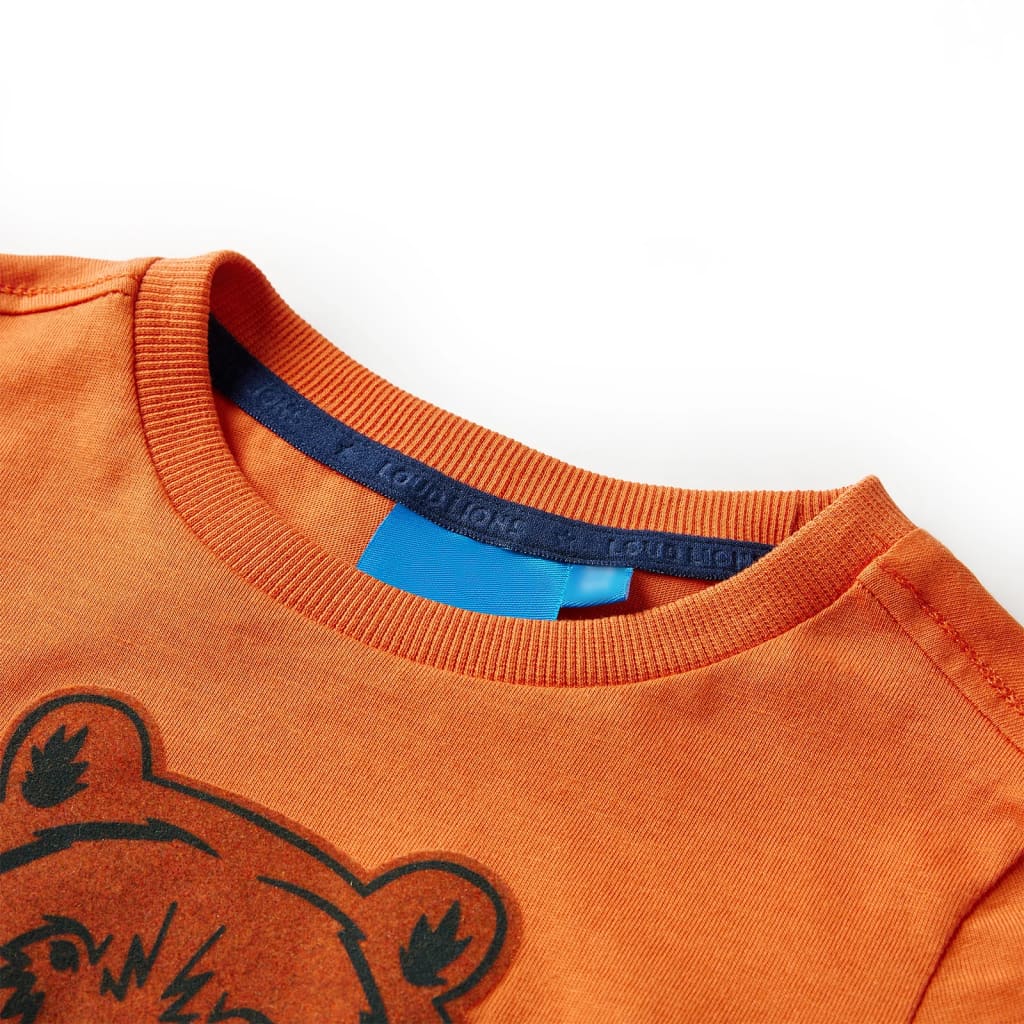 Langærmet T-shirt til børn str. 128 cm orange