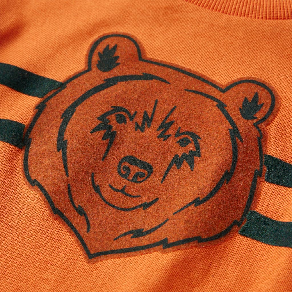 Langærmet T-shirt til børn str. 128 cm orange