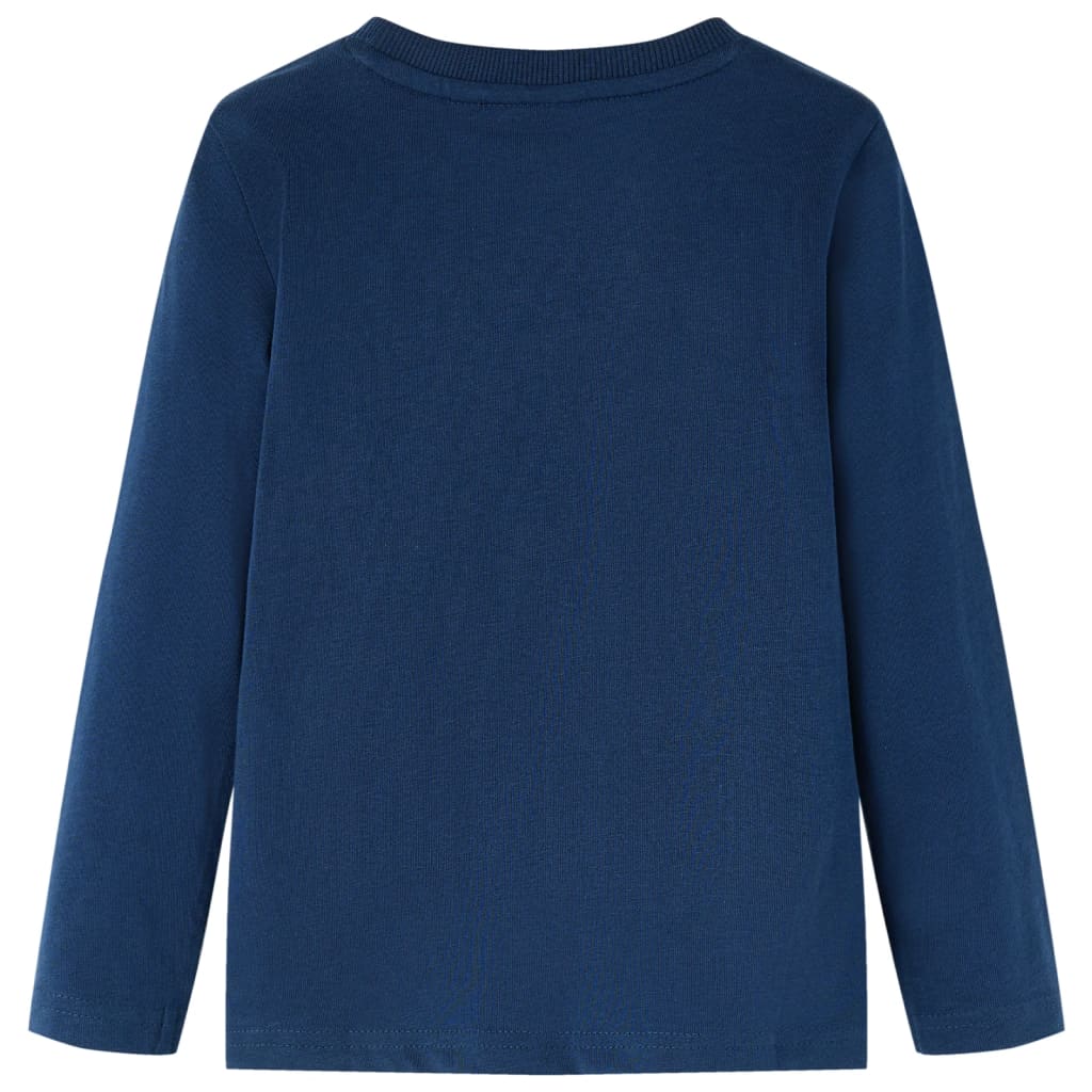 Langærmet T-shirt til børn str. 128 marineblå
