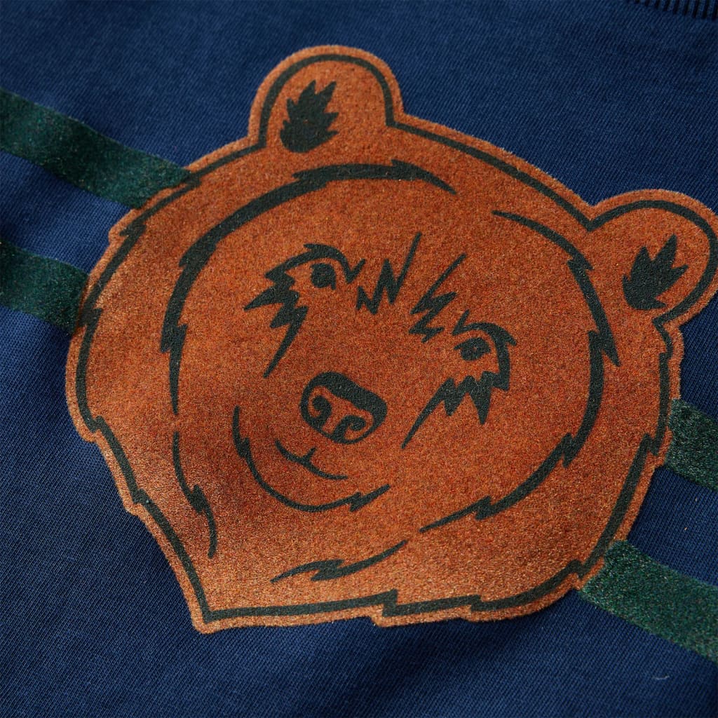 Langærmet T-shirt til børn str. 128 marineblå