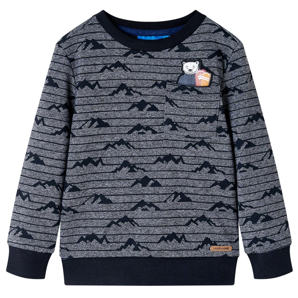 Sweatshirt til børn str. 104 blåmeleret