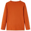Langærmet T-shirt til børn str. 116 rustfarvet