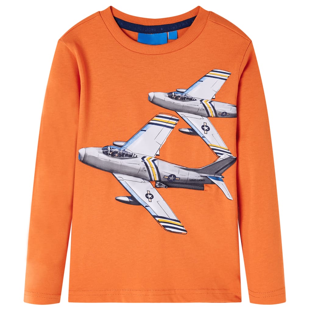 Langærmet T-shirt til børn str. 104 cm orange