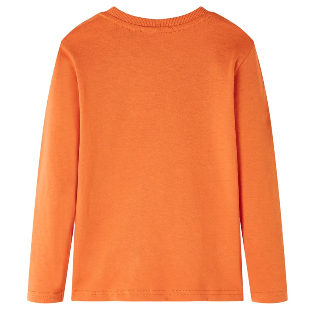 Langærmet T-shirt til børn str. 104 cm orange