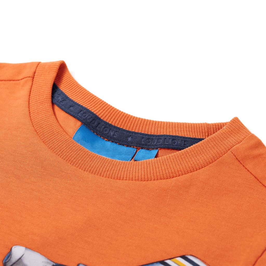 Langærmet T-shirt til børn str. 104 cm orange