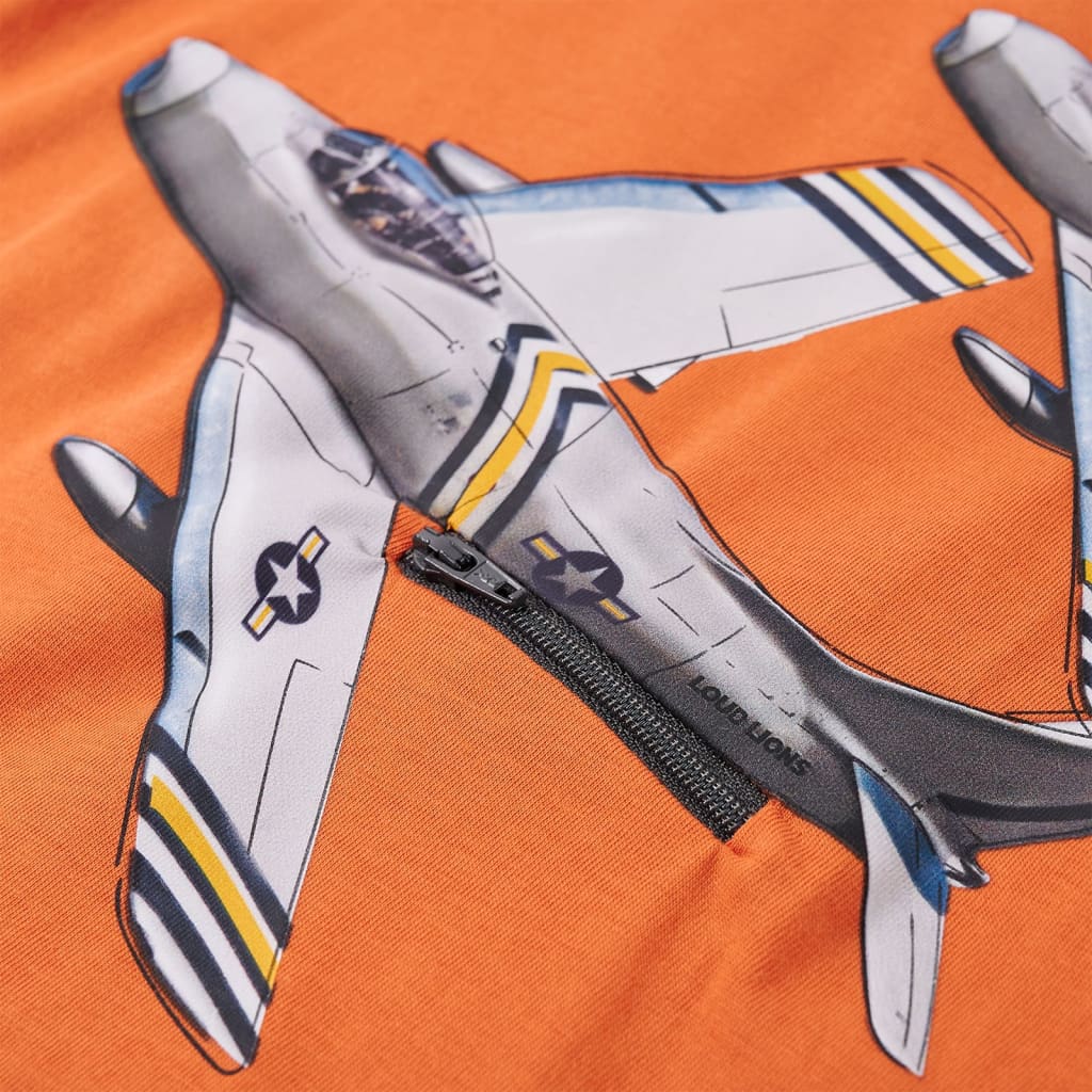 Langærmet T-shirt til børn str. 104 cm orange