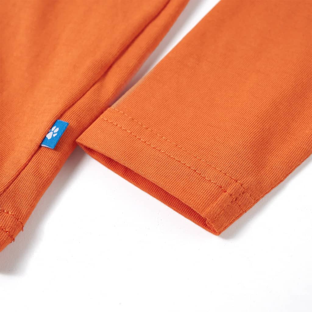 Langærmet T-shirt til børn str. 104 cm orange
