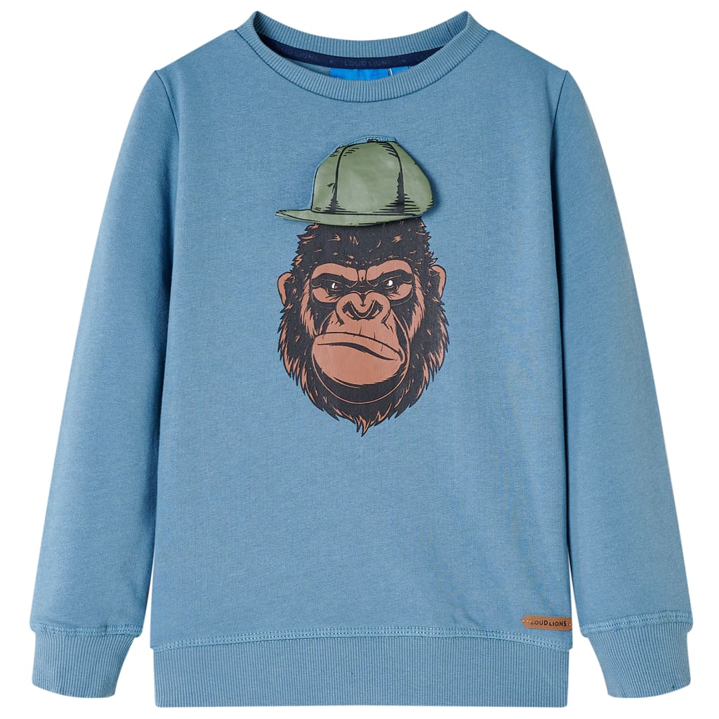Sweatshirt til børn mellemblå str. 128