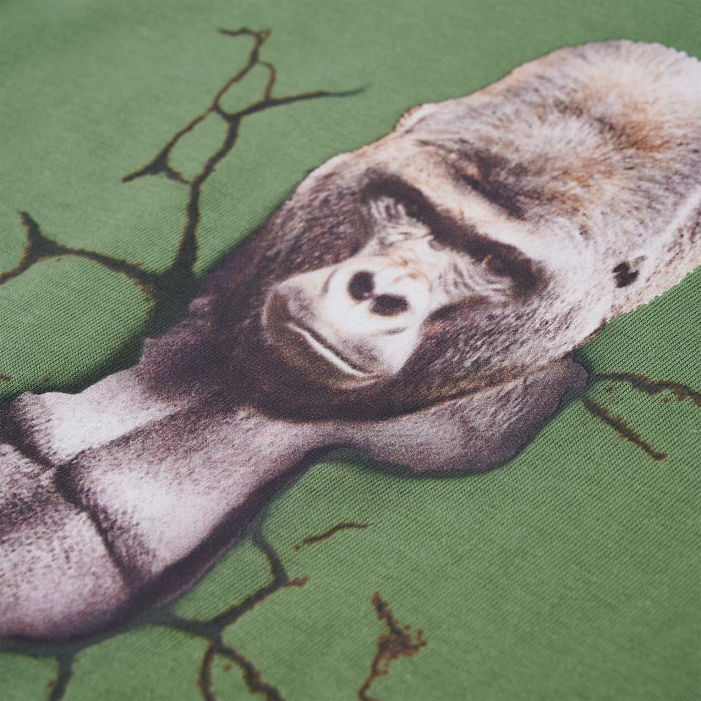 Langærmet T-shirt til børn str. 116 lys kakifarve