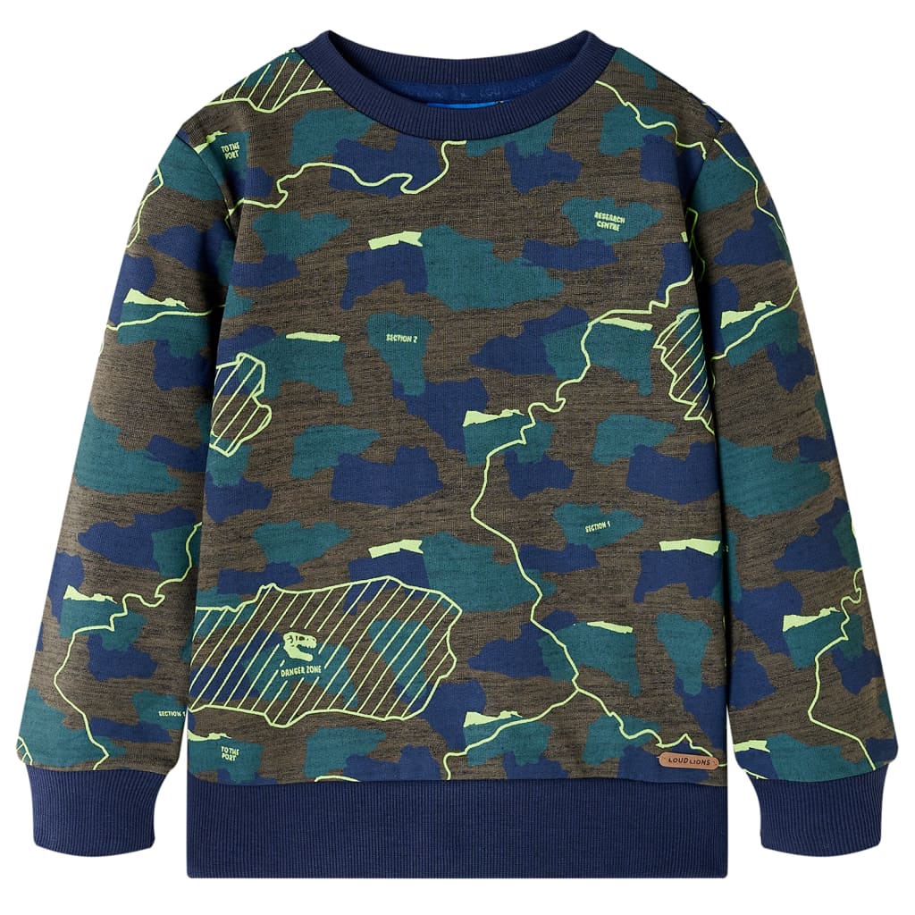 Sweatshirt til børn str. 140 kakimeleret