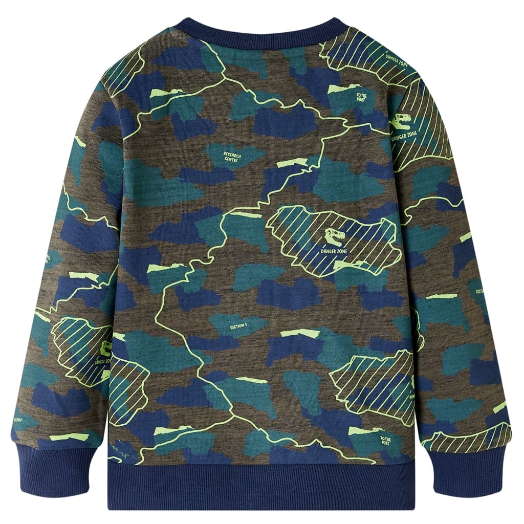 Sweatshirt til børn str. 140 kakimeleret