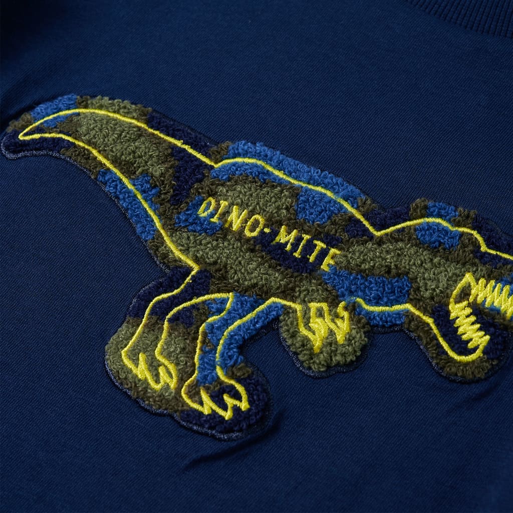 Langærmet T-shirt til børn str. 104 marineblå