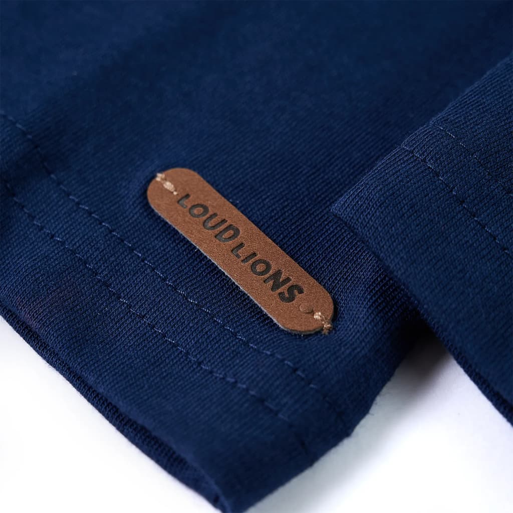 Langærmet T-shirt til børn str. 104 marineblå
