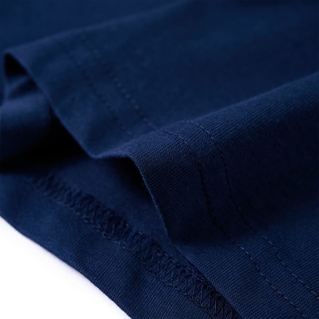Langærmet T-shirt til børn str. 104 marineblå