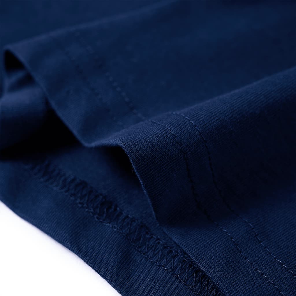Langærmet T-shirt til børn str. 116 marineblå