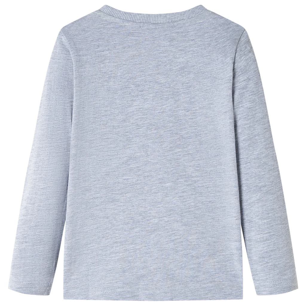 Langærmet T-shirt til børn str. 128 gråmeleret