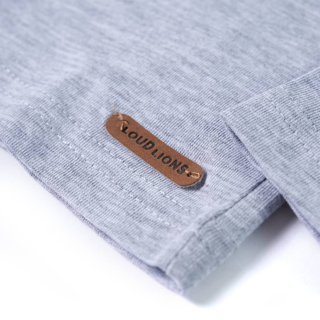Langærmet T-shirt til børn str. 128 gråmeleret