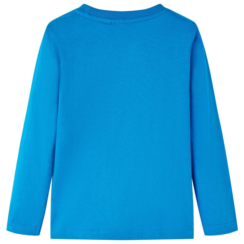 Langærmet T-shirt til børn str. 116 koboltblå