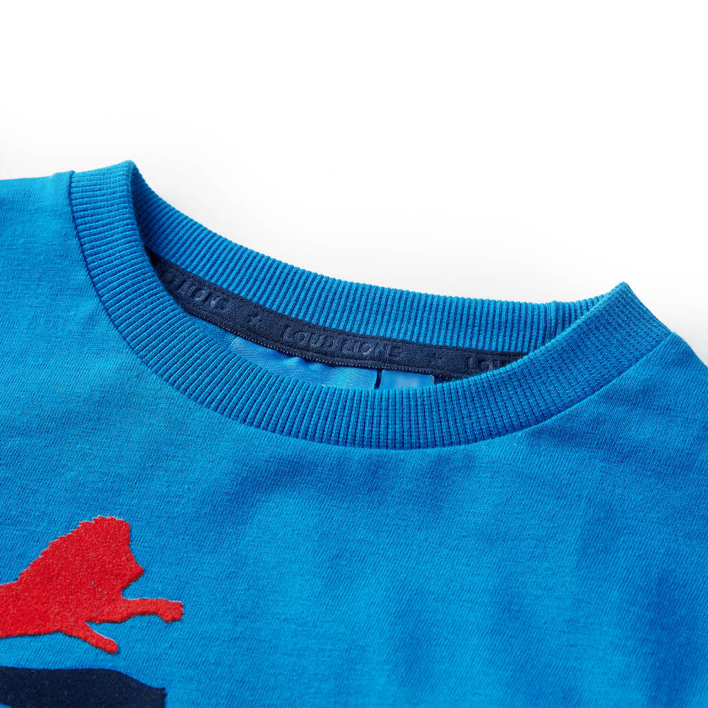 Langærmet T-shirt til børn str. 116 koboltblå
