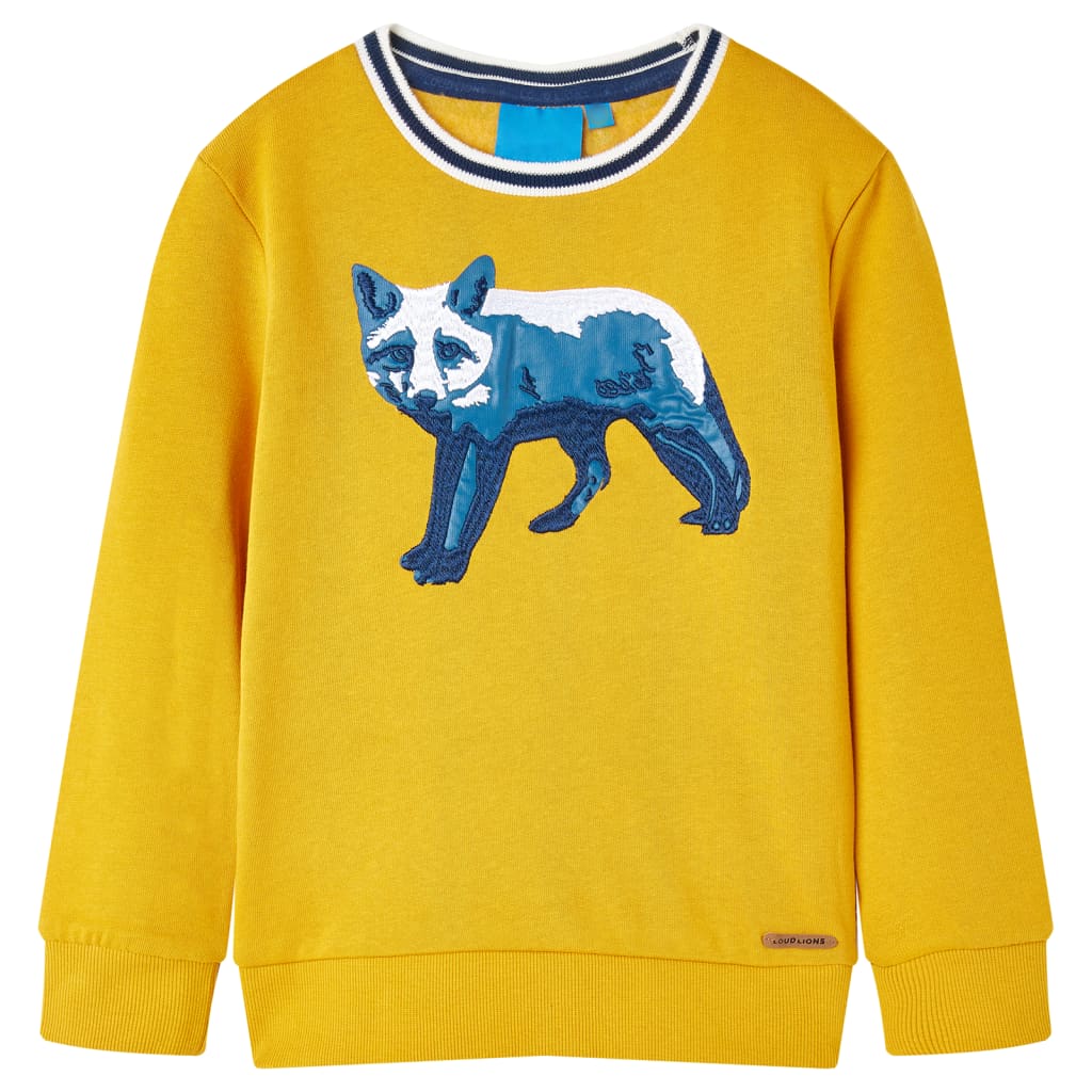 Sweatshirt til børn str. 128 okkergul
