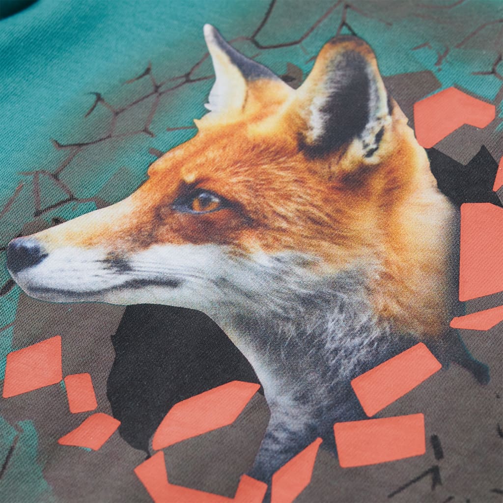 Langærmet T-shirt til børn str. 116 akvamarinblå