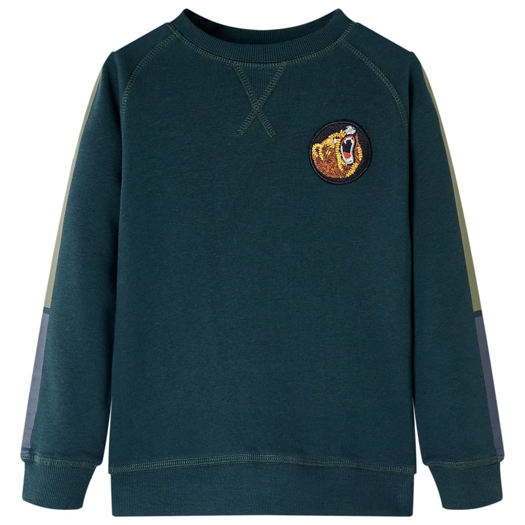 Sweatshirt til børn mosgrøn str. 140