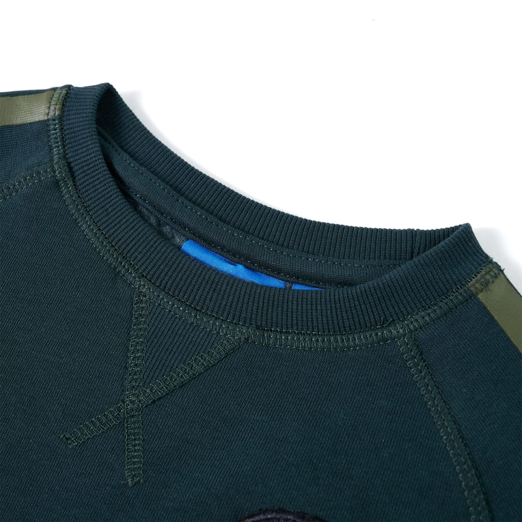 Sweatshirt til børn mosgrøn str. 140