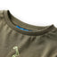 Langærmet T-shirt til børn str. 116 kakifarvet