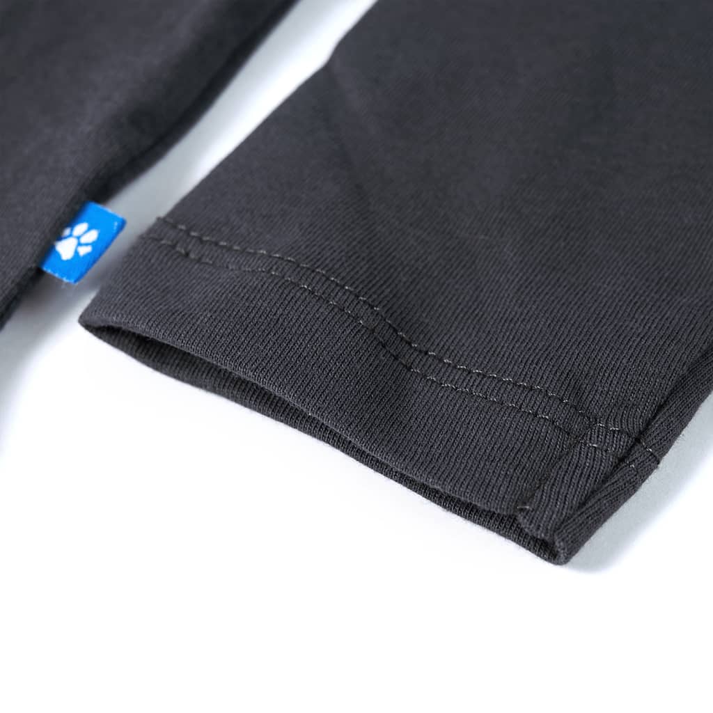 Langærmet T-shirt til børn str. 116 antracitgrå