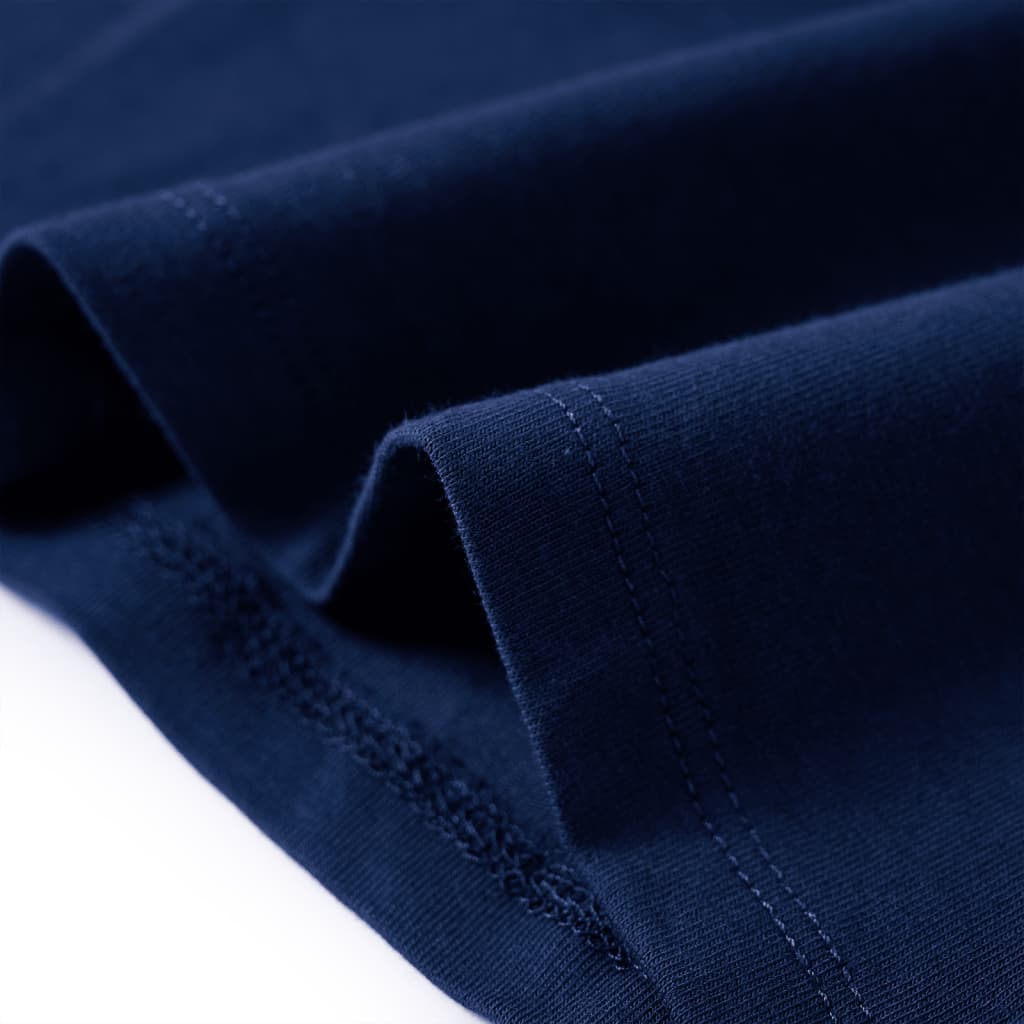 Langærmet T-shirt til børn str. 116 marineblå