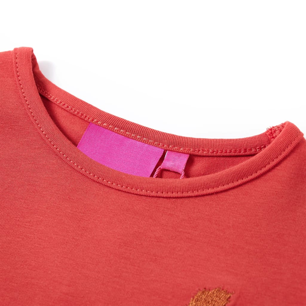 Langærmet T-shirt til børn str. 128 rød