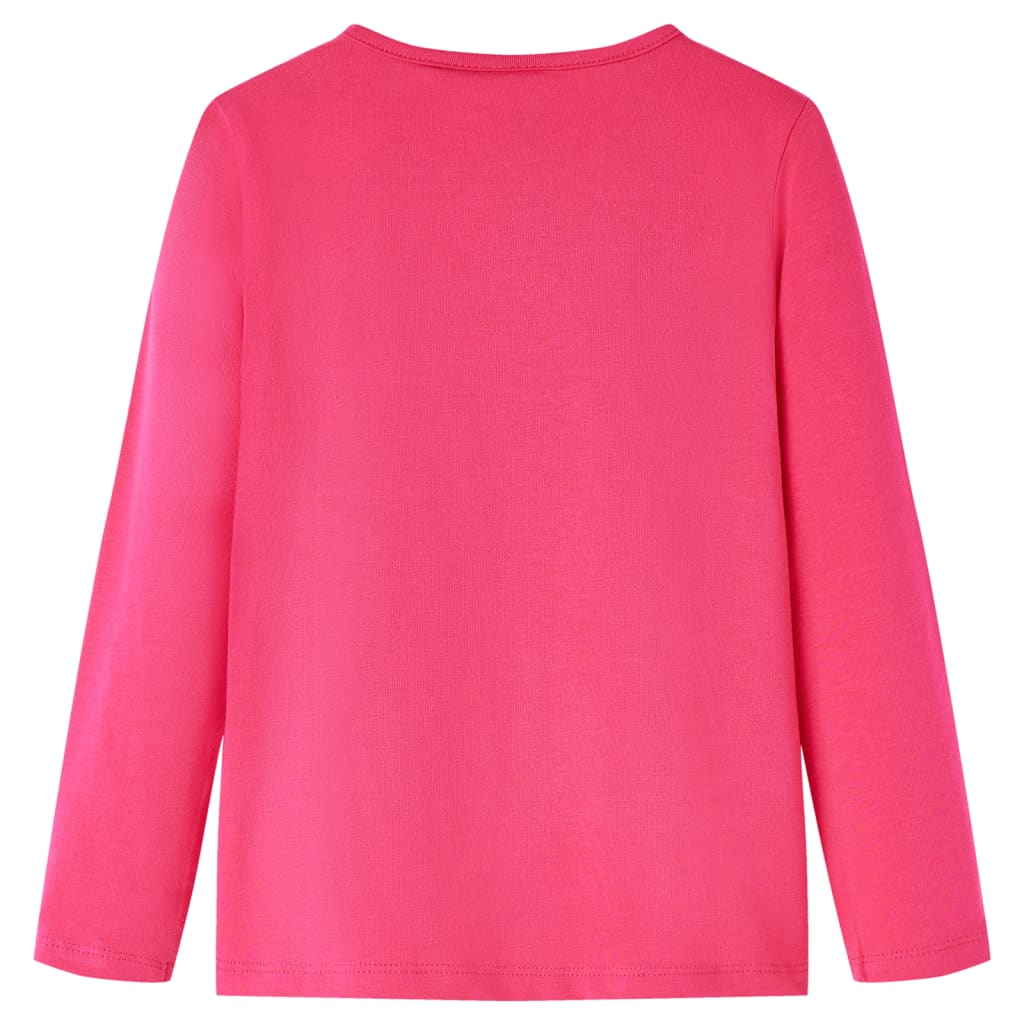 Langærmet T-shirt til børn str. 128 pink
