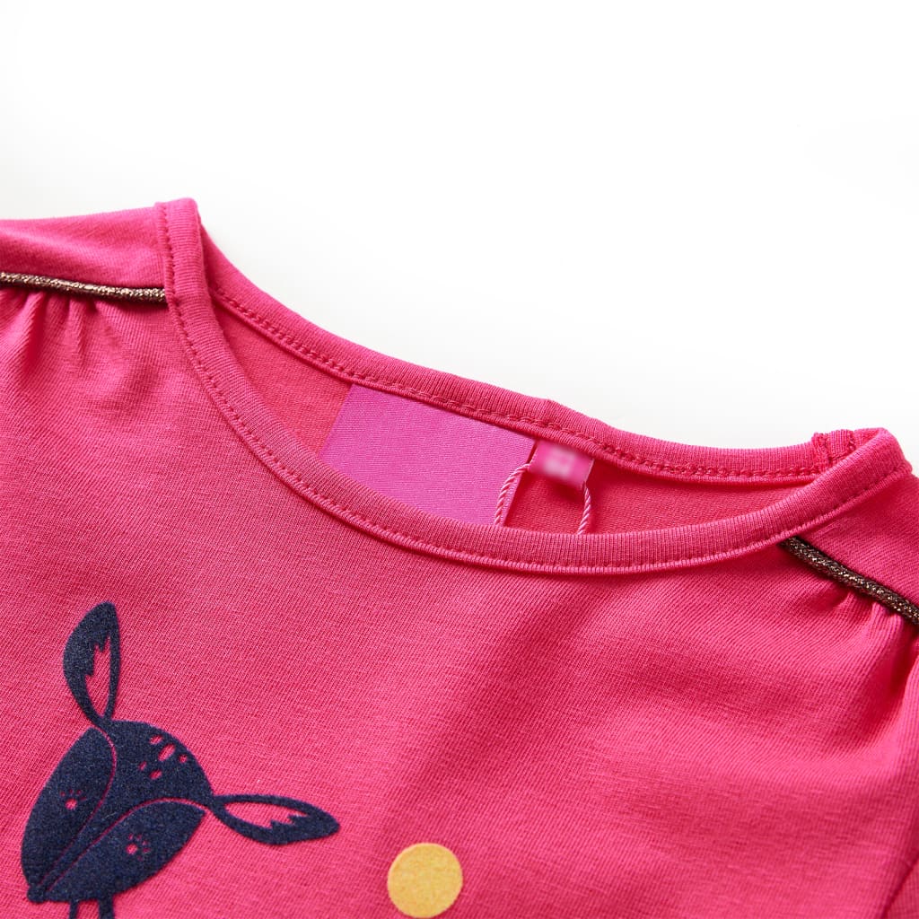Langærmet T-shirt til børn str. 128 pink