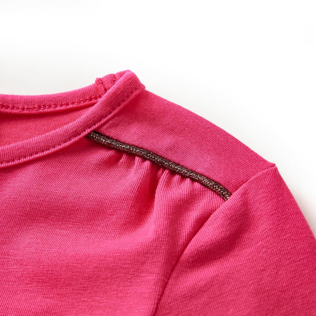 Langærmet T-shirt til børn str. 128 pink
