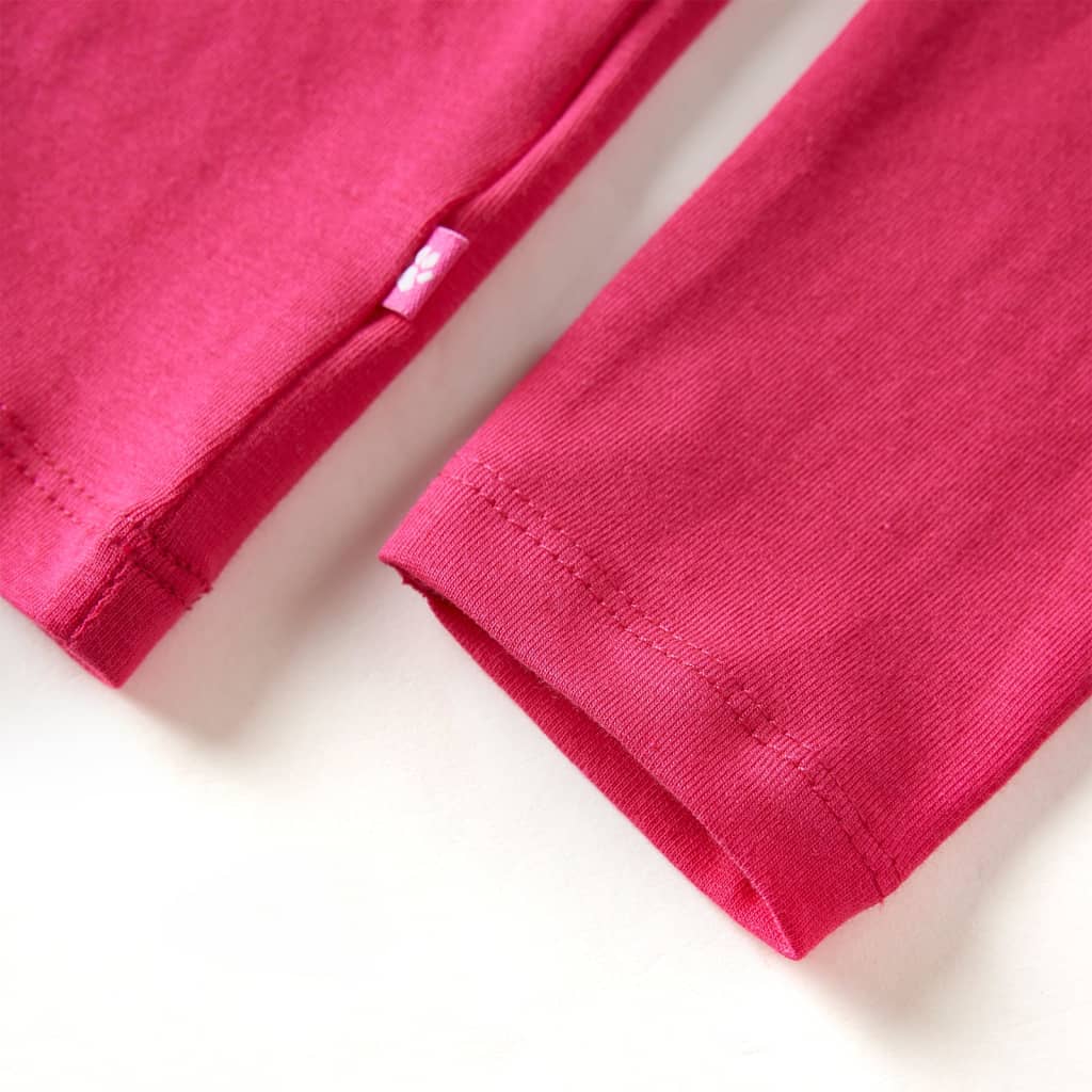 Langærmet T-shirt til børn str. 128 pink