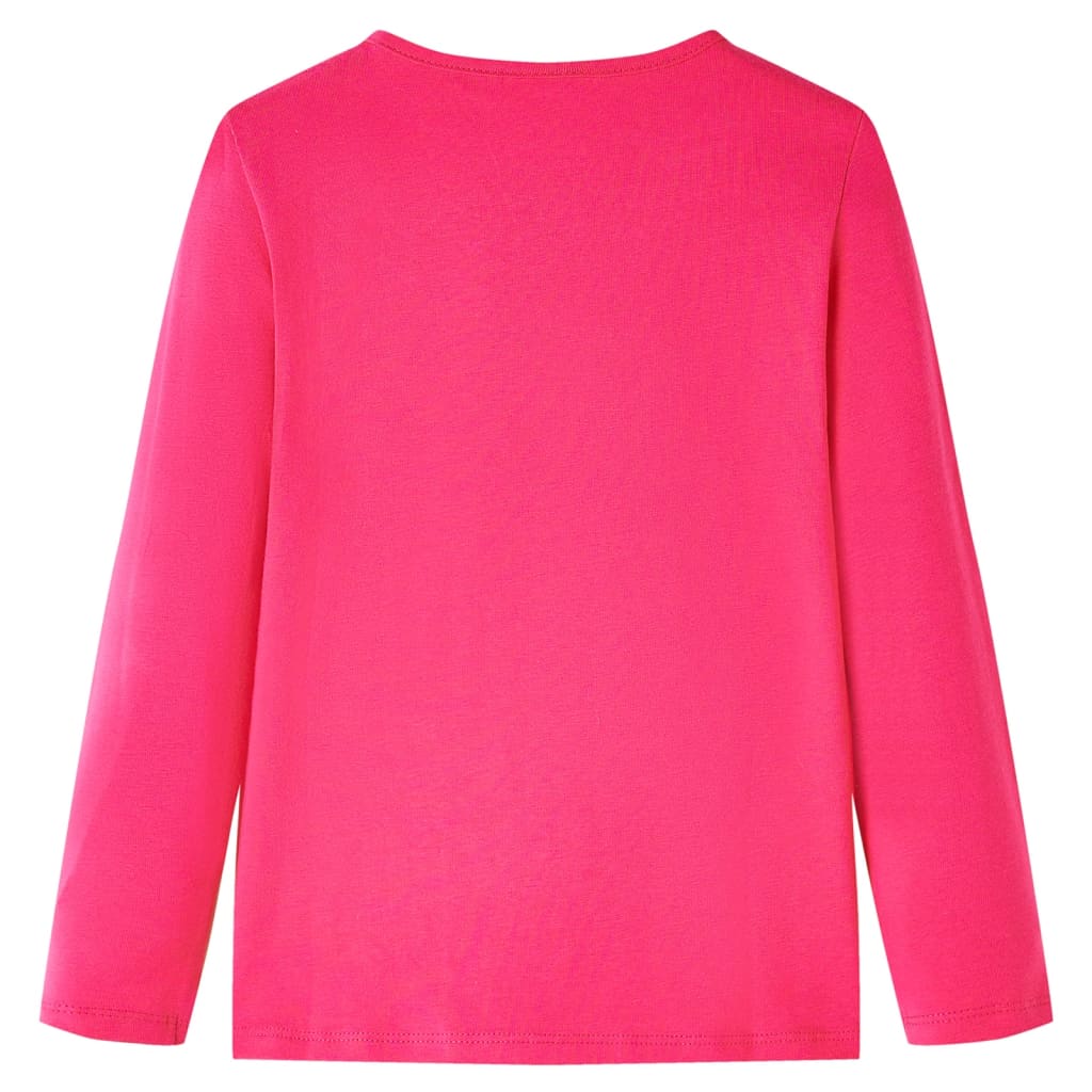 Langærmet T-shirt til børn str. 128 pink