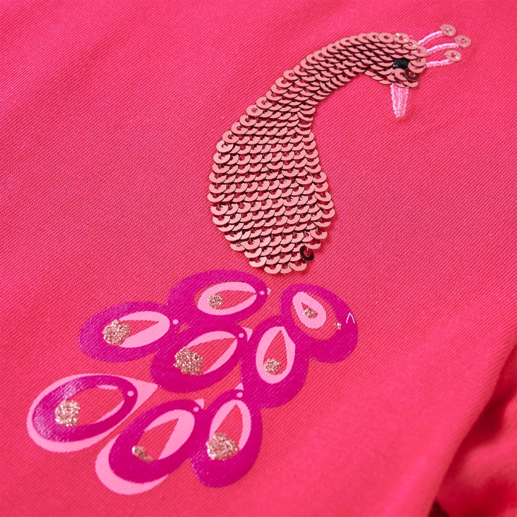 Langærmet T-shirt til børn str. 128 pink