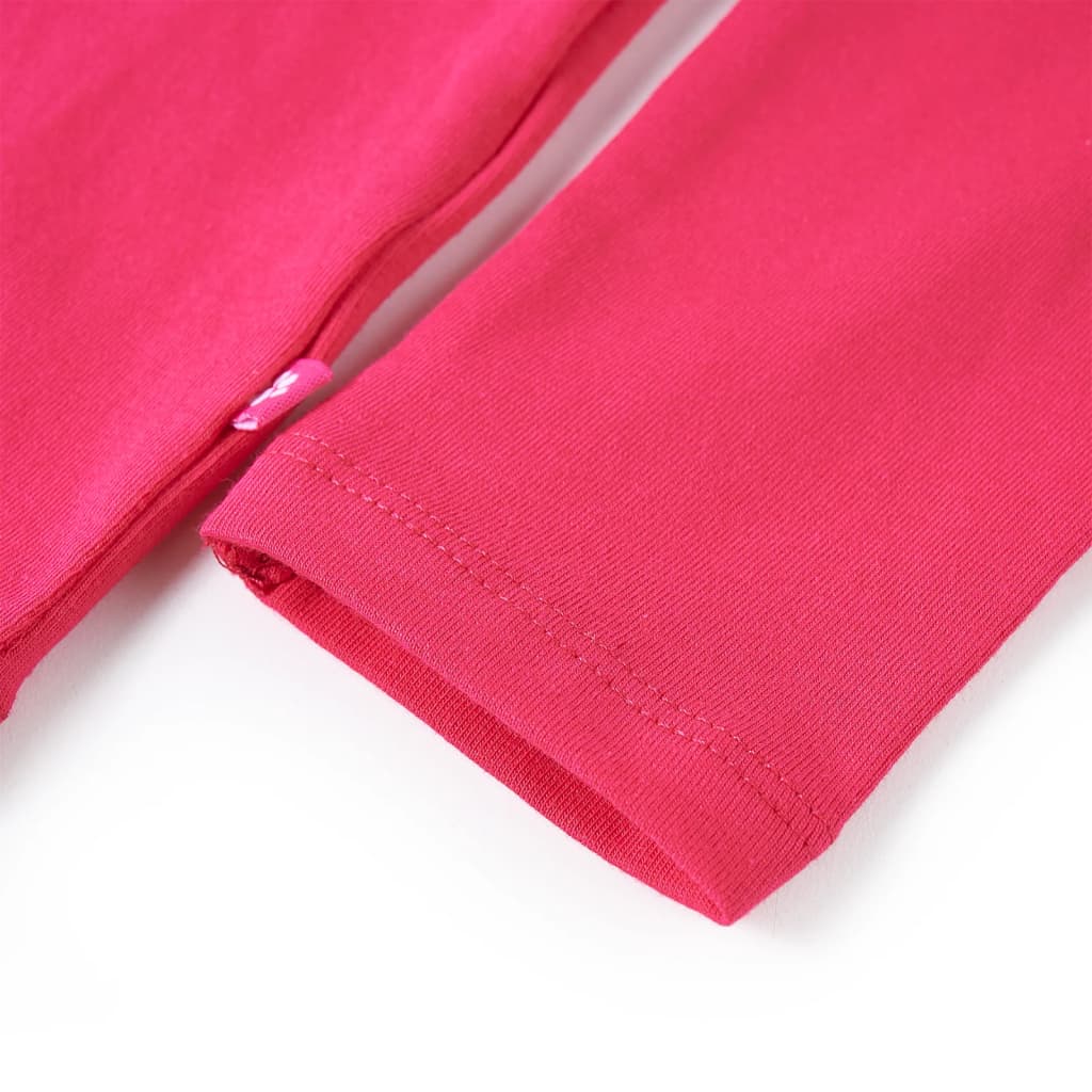 Langærmet T-shirt til børn str. 128 pink