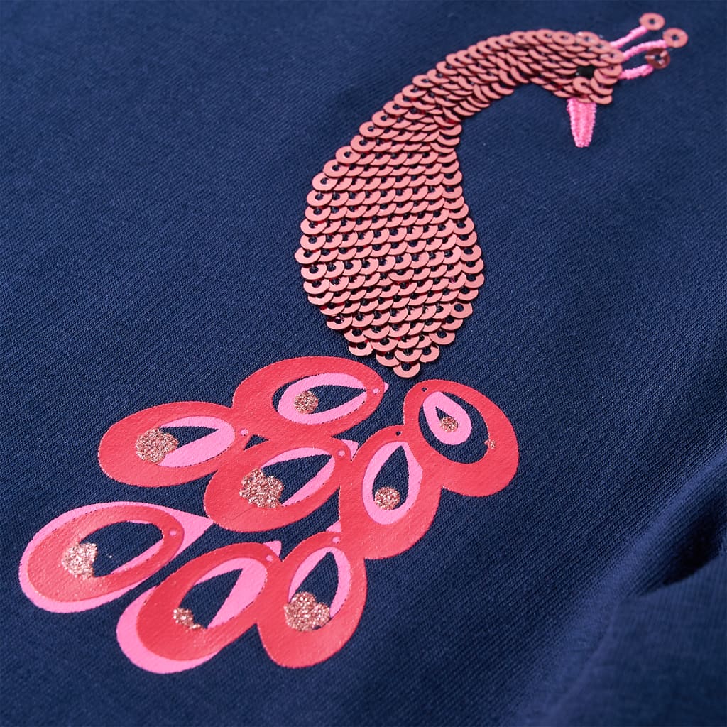 Langærmet T-shirt til børn str. 128 marineblå