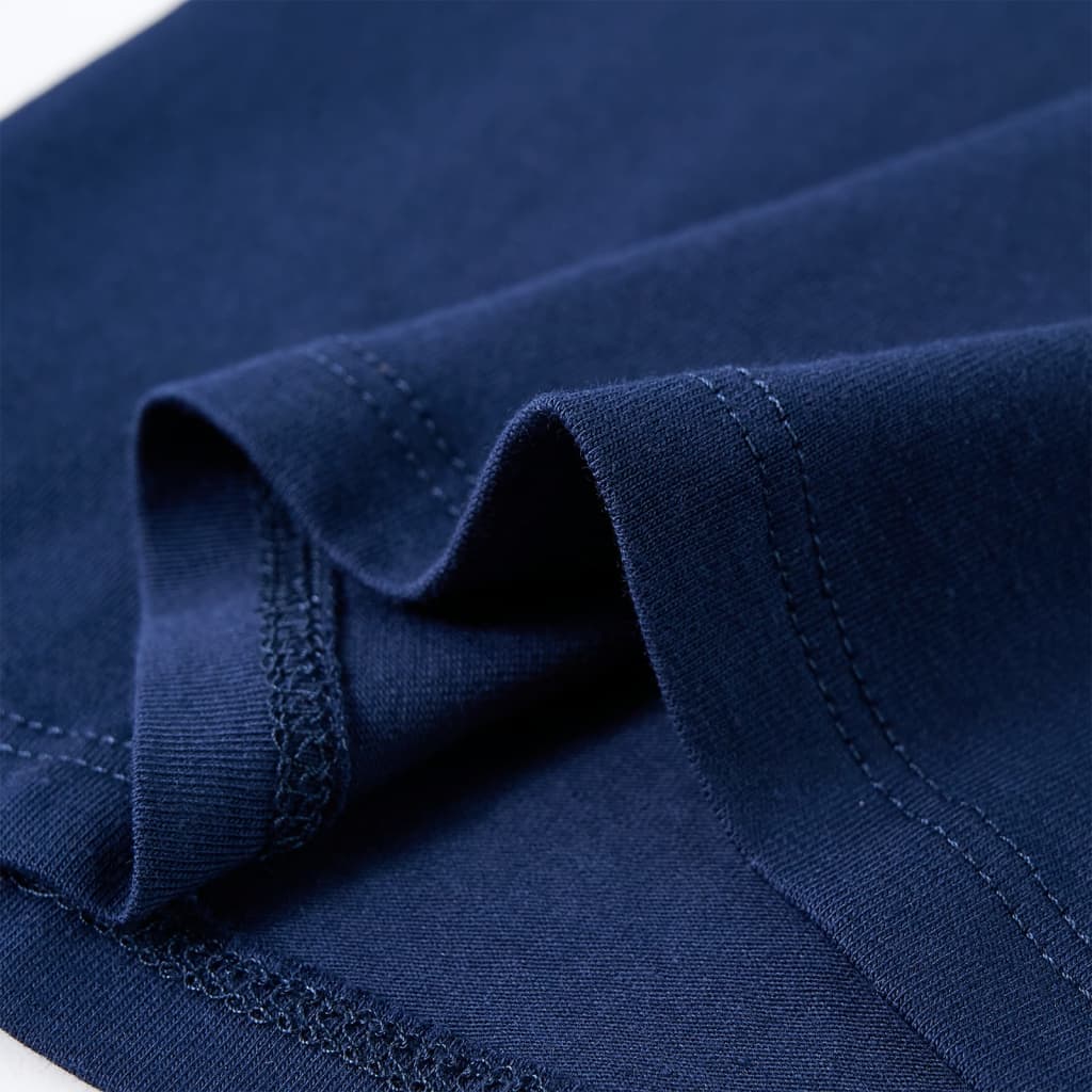 Langærmet T-shirt til børn str. 128 marineblå